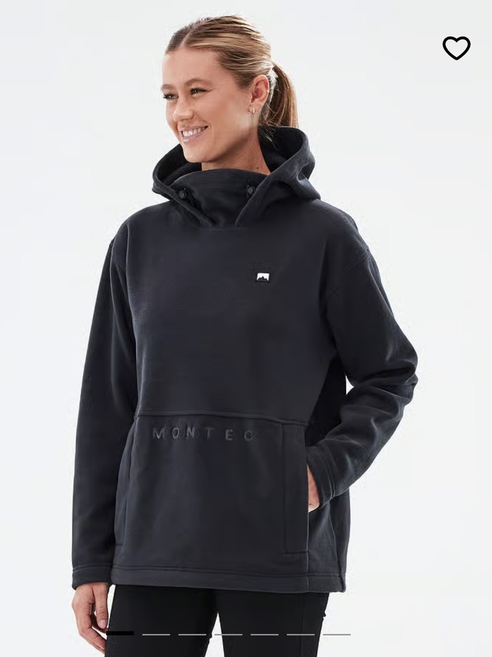 MONTEC - size medium Delta Fleece Hoodie Women Black,